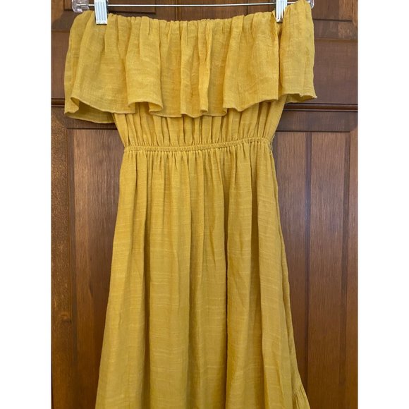 Forever 21 Strapless‎ Dress Womens Small Sunflower Flowy Cottage Tiered Hi-Low - Picture 5 of 16